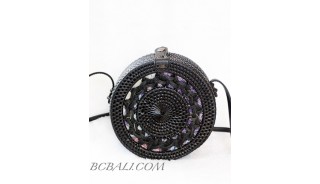 Multi Color Circle Rattan Bags Handwoven Process Braid Trend Design